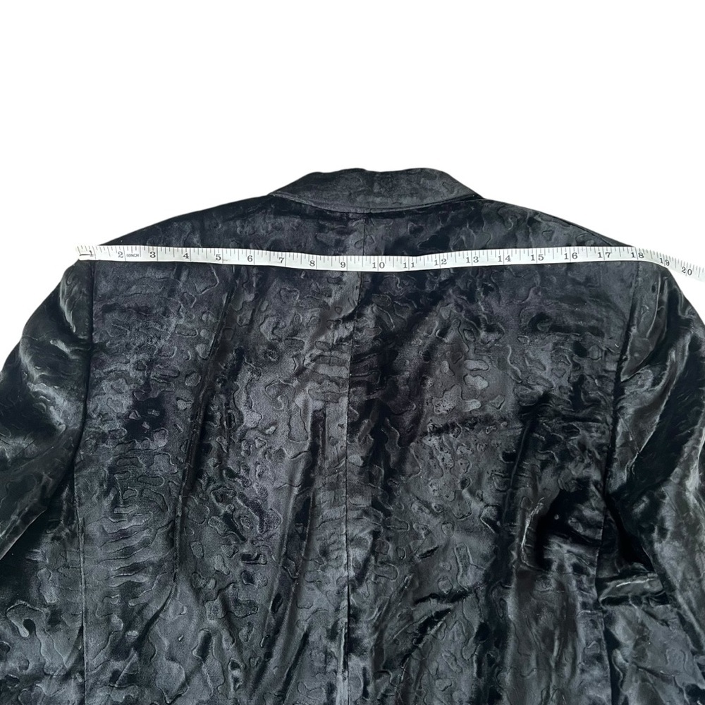 VTG Versus Versace Black Velvet Jacquard Blazer Lion Head Buttons Rockstar Vibes - Picture 11 of 15